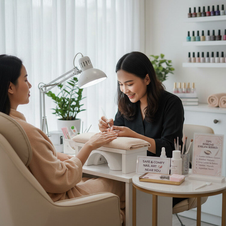 Salon Nail Art Terdekat yang Aman dan Nyaman, Plus Tips Remove Eyelash Tanpa Risiko