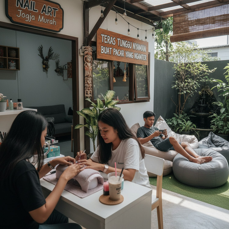 Nail Art Jogja Murah dengan Teras Tunggu Nyaman Buat Pacar yang Nganter