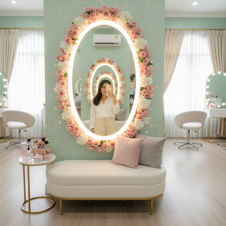 Studio Kecantikan Jogja dengan Cermin Selfie Mirror yang Instagramable untuk Spot Foto Cantik